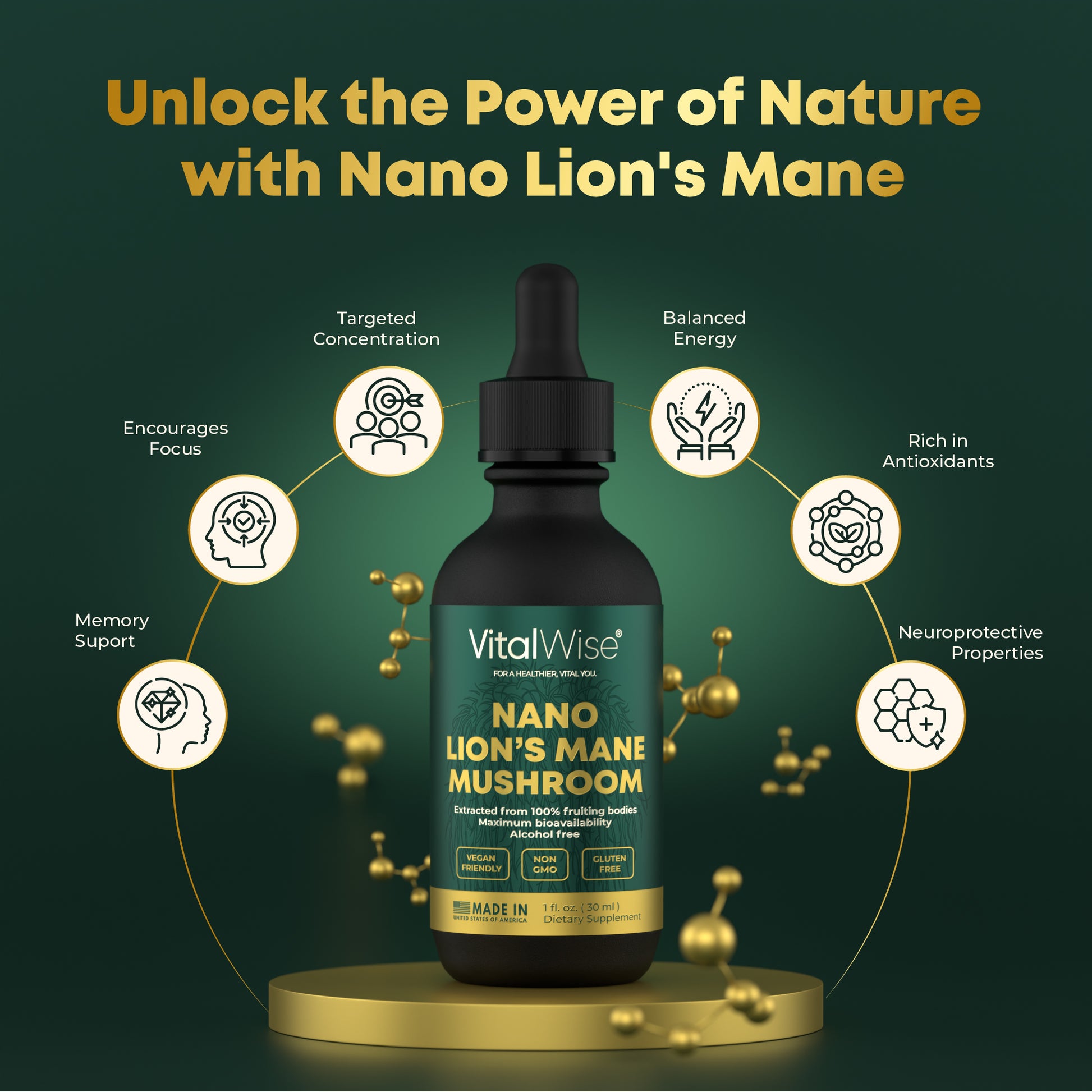 Unlock the Power of Nature with Nano Lion's Mane Tincture Liquid Extract